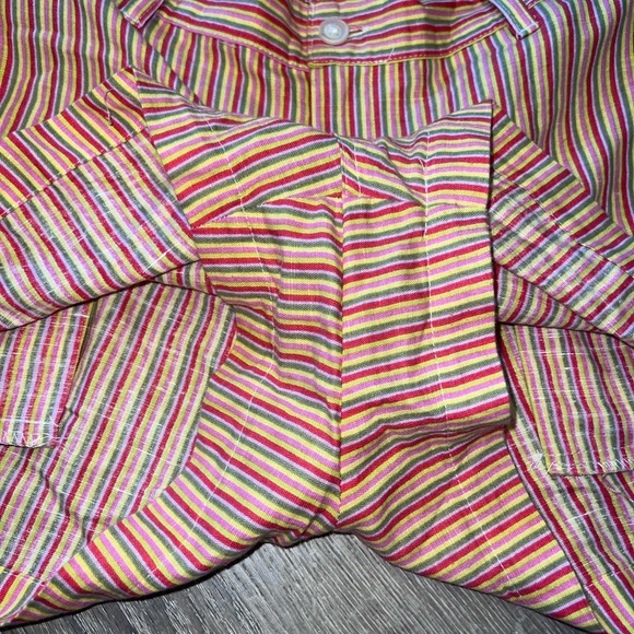 Urban Outfitters Urban Renewal Remnants Striped Multicolor Linen High-Rise Short - Picture 7 of 7